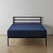 Amazon Basics 1 Unidad Sábana ajustable, microfibra, profundidad extra de 40 cm, Sólido, azul marino, 140 x 200 x 40 cm