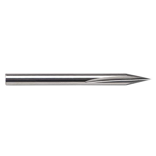 Metal Engraving Bit, EnPoint 20 Degree Engraving Bit 1/8” 3.17mm Shank 0.5mm Tip 38mm Total Length 2 Flutes Tough Tip Cone Carbide V Bit Marking Conical V-Bit for Aluminum MDF Wood Brass