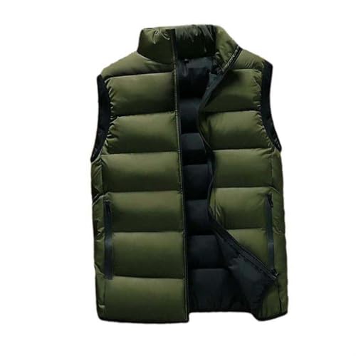 Chaqueta casual para hombre de algodón cálido chaleco grueso sin mangas para invierno JXQXHCFS 3