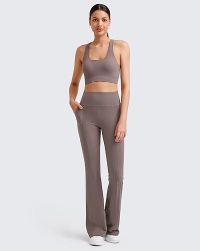 Image of G4Free BareFeel Yoga Pants Women High Waisted Flared Leggings with Pockets Soft Casual Flare Pants 29 inch /31 inch /33 inch
