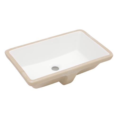 Undermount Bathroom Sink 21x13 Inch White Rectangle Ceramic Vessel Bathroom Sinks Undermount Kitchen...