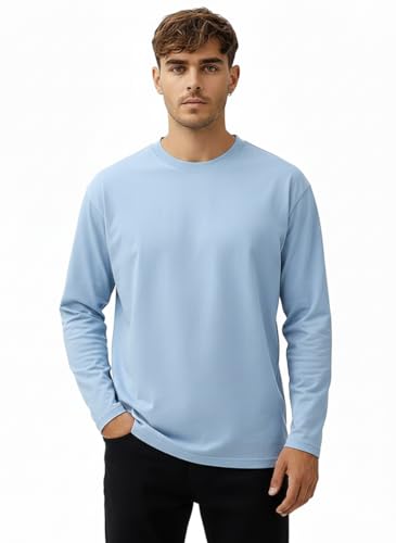 Image of Veirdo Pure Cotton Round Neck Regular Fit Solid Full Sleeve T-Shirt for Men & Boys (Available in Black, Cork, Green, Maroon, Navy, Swanwhite & White Color)