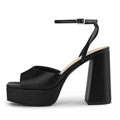 Image of Modatope Platform Heels for Women Platform Sandals Womens Chunky Heel Open Toe Pumps Ankle Strap Womens Wedding Party Pumps Shoes