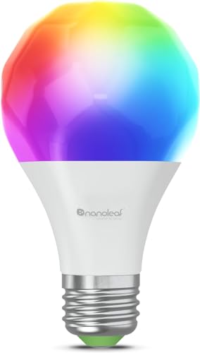 Nanoleaf Matter Essentials E27 LED Bulb, RGBW Dimmable Smart Bulb - Matter over Thread, Bluetooth Colour Changing Light Bulb, Works with Google Apple, Room Decor & Gaming