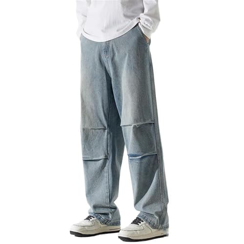 Men's Jeans Vintage Floor-Length Wide-Leg Casual Straight Pants