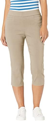 Briggs New York Womens Pull On Capri Pocket Casual Pants, Cobblestone, 6 US