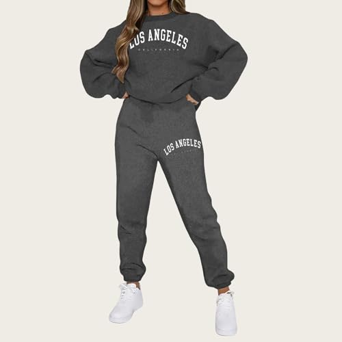 Sweat Suits for Women 2 Piece Letter Print Fashion Outfits Pullover Sweatshirts and Workout Joggers 2025 Track Suits2