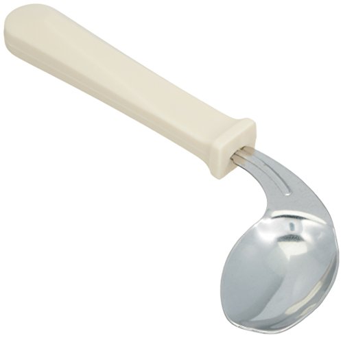 Sammons Preston Deluxe Easy-Hold Offset Spoon, Left Hand, Stainless Steel Utensil is 8
