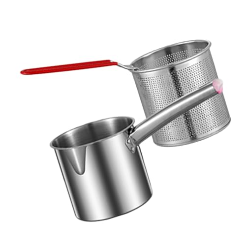 VANZACK 1Set Deep Fryer Kit with Stainless Steel Frying Pot and Basket Ergonomic Handle Capacity for Home and Commercial Cooking Convenient Oil Strainer