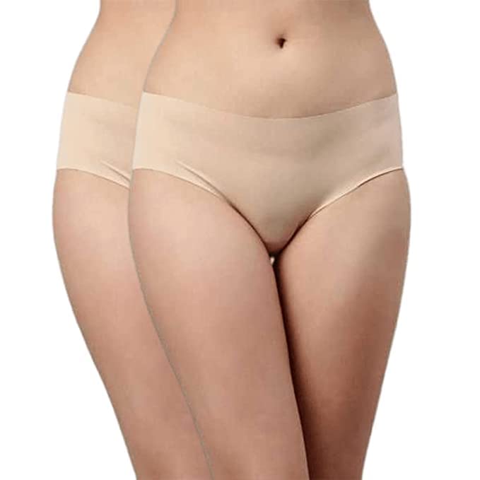 LOURYN KOULYN Women/Girls ice Silk Invisible Seamless Panty,Mid Rise No Show Laser Cut Hipster Panties,Smooth Stretch Women Hipster Panties for Women Daily Use Pack of 2-picture-42