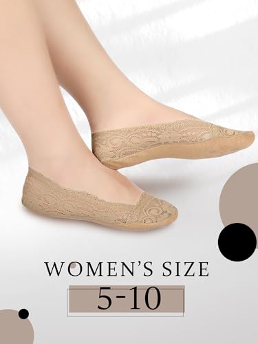 10 Pairs Womens Lace Ankle Socks Non Slip Low Cut and No Show Lace Socks Sets for Loafers Flats4