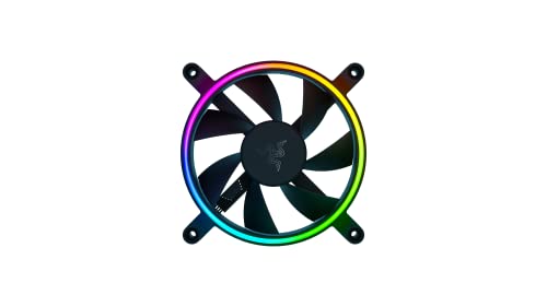 Razer Kunai Chroma Hydraulisk RGB LED PWM Performance (120 mm) – hydrauliska aRGB PC-fläktar (tyst, kraftfull, anslut upp till 8 fläktar, PWN-fläktkontrollstöd, Chroma aRGB) 1 fläkt | svart