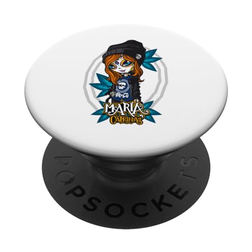 Catrinas Underworld - Colorful Day of the Dead Designs PopSockets Swappable PopGrip, Black