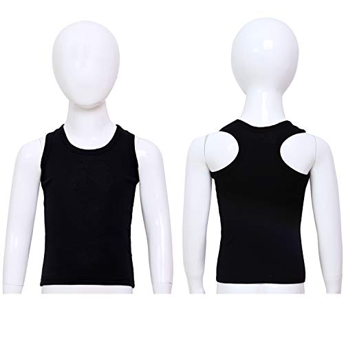 Coobey 5 Pack Toddler Kids Cotton Tank Top Undershirts Boys or Girls Soft Undershirt Tees (3-4T, Black) - Thumbnail 6