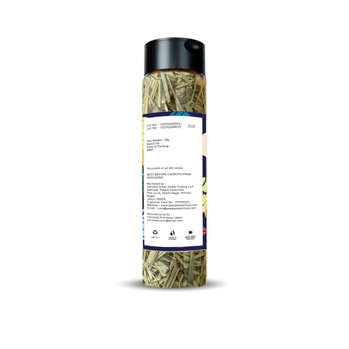 Image of Peepal Essentials Lemongrass -Dried herb & Seasoning, Aromatic,No Added Colors, Preservatives, and MSG - 20 g(Pack of 1)
