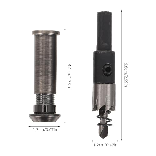 Toddmomy 1 set mirilla metálica de ángulo amplio con cubierta y herramienta de taladro 12mm, visor de puerta de seguridad para apartamento o entrada de casa, kit de mirilla para mayor privacidad 1.38-2.36'' (marrón claro) miniatura 2