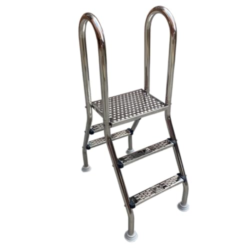Escalera para piscina doble con 2 peldaños de acero inoxidable miniatura 1