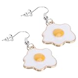 Toyvian 荷包蛋モチーフ メタルイヤリング レディースチャーミングピアス 可愛い耳飾り に 女性向けファッションアクセサリー