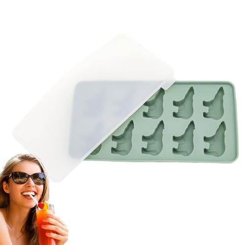Mihauuke Cubiteras Para Congelador - Recipiente de Silicona con Tapa para Hielo en Figuras de Oso Polar de 10 Cavidades - Utensilio Útil Para Fiestas Comida Caramelo Chocolate Fruta Café Bebidas Y