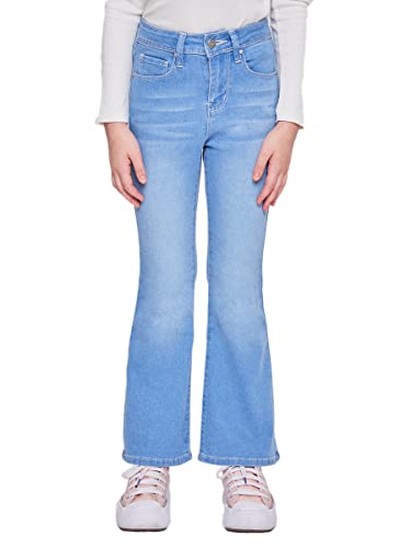 YMI Girls' Basic 1-Button Clean Hem Flare Jean
