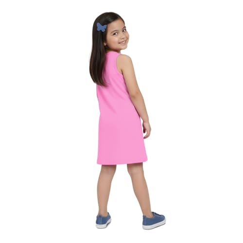 Image of YouGotPlanB Girls 100% Cotton A-Line Printed Dress | Above Knee Length Summer Frock | Soft & Breathable Casual Wear for Girls (Ages 3-14 Years)