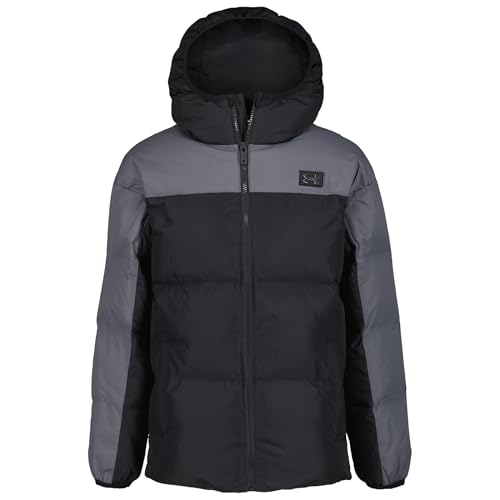 Under Armour Boys' Tuckerman Hooded Puffer Jacket, Black, 4
