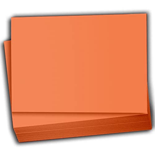 Hamilco Colored Scrapbook Cardstock Paper 4x6 Card Stock Paper 65 lb Cover 100 Pack (Flower Orange)