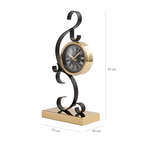 Image of Decor de Maison Handcrafted Stellar Mirage Luxury Table Clock for Livingroom,Bedroom,Studyroom | Desk /Table Clocks for Home Decor | Silent Analog Table Clock | Best for Gifting (Gold)