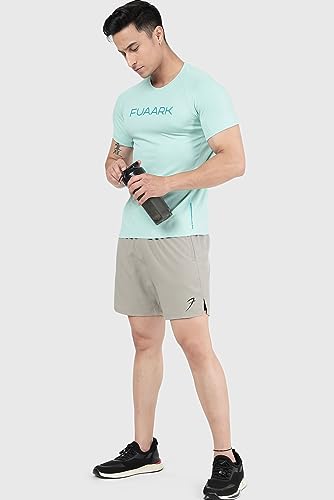 Image of FUAARK Men's Aura Textured Round Neck Regular Fit Gym Sports T-Shirt