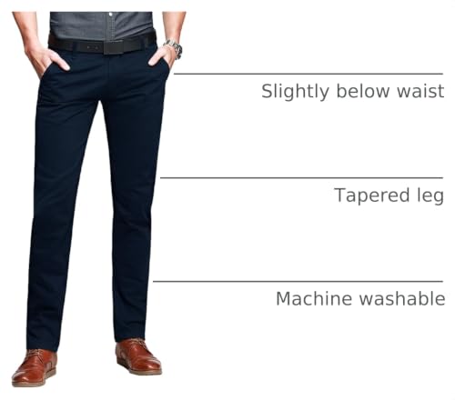 Image of Match Mens Regular-Fit Casual Flat Front Chino Pants