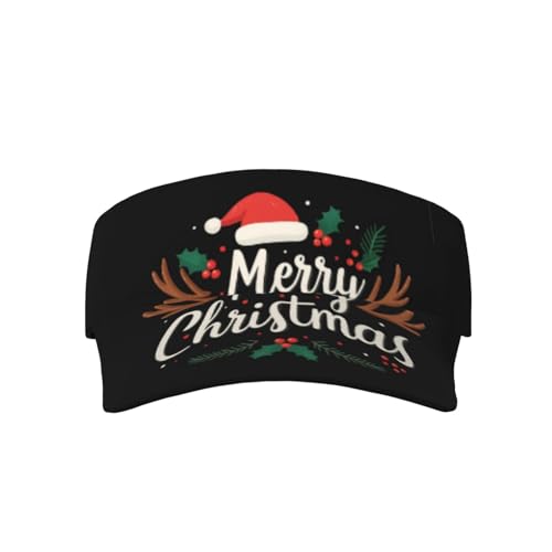 Merry Christmas Sun Visor Hat Fashion Empty Top Baseball Cap Outdoor Golf Running Tennis Caps for Women Men