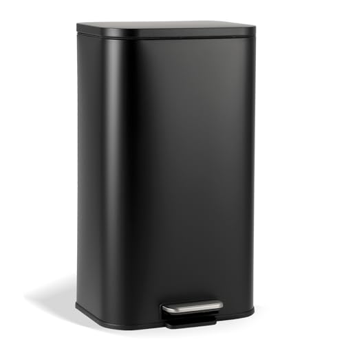 Caneca de basura rectangular de 8 galones con pedal y tapa suave