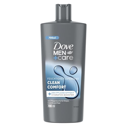 Dove Men+Care Gel doccia 3 in 1 Clean Comfort per corpo, viso e capelli, con effetto curativo 24 ore, 700 ml
