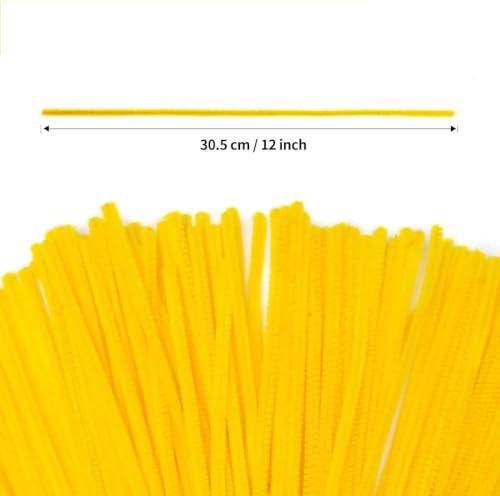 Image of Pipe Cleaner 100pcs for Hobby Craft, Scrapbooking, DIY (Yellow) | Flower Making, Kids Craft Supplies, School Projects, Home & Party Decor