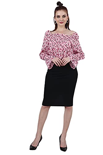 Image of POPWINGS Casual Solid Pencil Skirt for Women || Semi-Formal Office Wear Knee-Length Skirt for Women || Stylish Mini Skirt for Women || Summer Pencil Skirt for Women