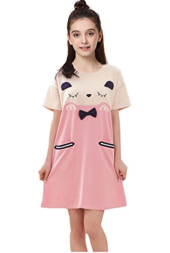 Big Girls Nightgown Cotton Summer Nightdress Loose Sleep Dress 10 12 14 16 182
