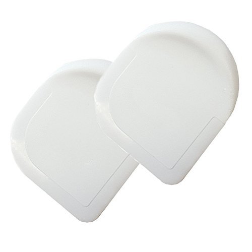 Happy Sales HSPS-W2P, WHITE Nylon Pan Scraper Set of 2