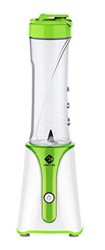 Family Care Batidora de vaso para Smoothies, botella de deporte de 500 ml BPA free, 4 cuchillas rompehielos de acero inoxidable, 350 W, color verde