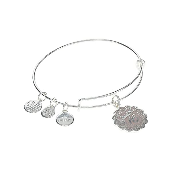 Alex-and-Ani-Celebrate-Sweet-16-Bracelet Alex and Ani Occasions Expandable Bangle for Women, Sweet 16 Charm, Shiny Silver Finish, 2 to 3.5 in