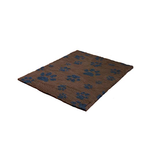 Vet Fleece Bedding, Brown with Charcoal Multi-Paws, 40" x 30" (1.00m x 0.75m) - Image 2