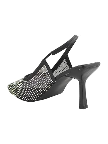 Image of TRYME Women Pointed Toe Stone Embellishment Slingback Heel pencil Sandals