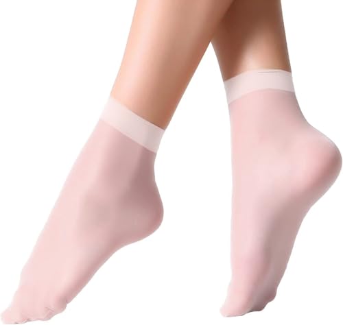 Image of PitLite 10 Pairs - Women Ankle Stockings Nylon Elastic Short Ankle High Sheer Nylon Socks