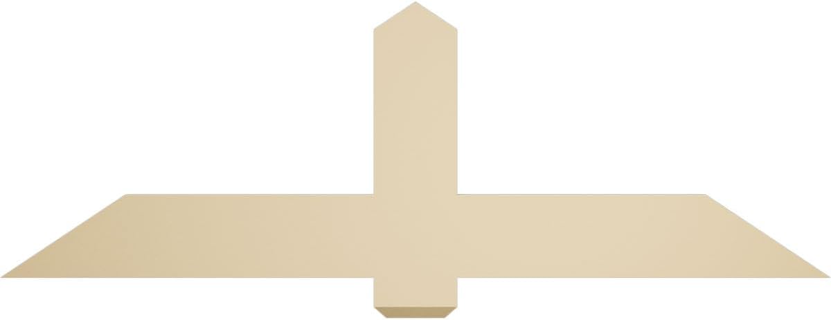 60"W x 20"H x 2"D x 6"F, 8/12 Pitch, Eugene Signature Urethane Gable Bracket, Primed Tan