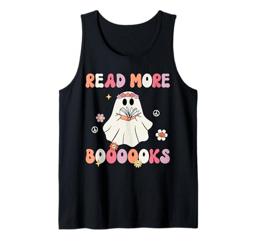 Retro Halloween Ghost Read More Books Cute Book Lover Canotta