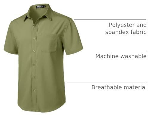 Image of JEMITOP Mens Stretch Wrinkle Free Texture Shirts