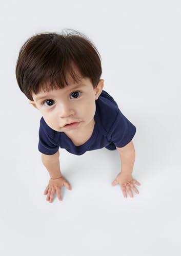 Body Bebê Unissex Manga Curta Em Ribana - Azul RN