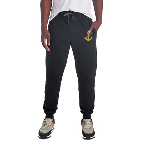 Lake Superior State Print, Unisex Jogger Sweatpants with Pockets, Black, M