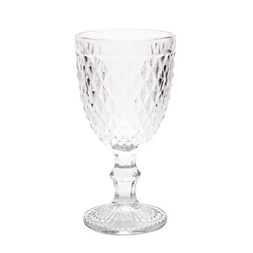 Conjunto deunto 6 Taças para Água Bico de Abacaxi Lyor Transparente 325 ml Vidro