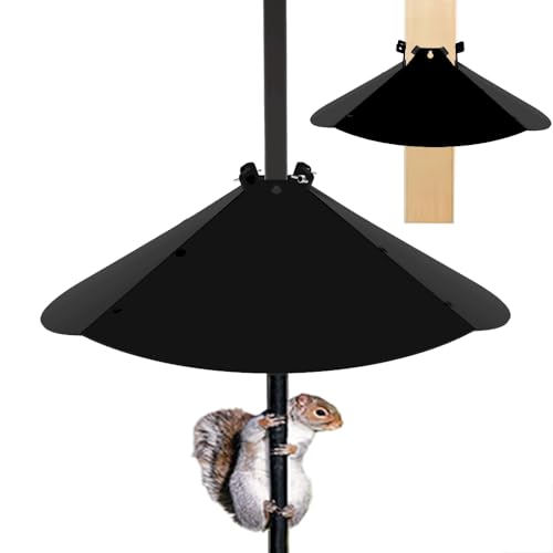 PirateAnt 20 Inch Squirrel Baffle for Bird Feeder Pole Adjustable Opening Size for Up to 4x4 Inch Wide Wooden Post Outside Pole Mount Bird House Guard for Outdoor Shepherds Hook.