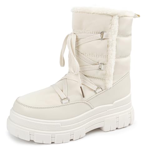 Mid-Calf Lace-Up Snow Boots